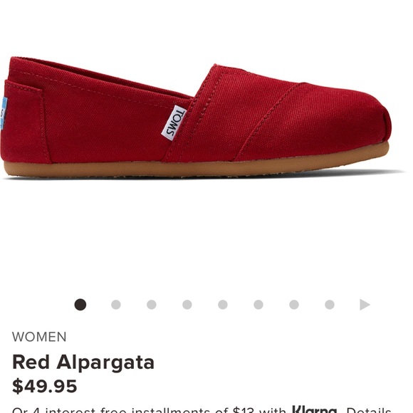 WORN ONCE Red TOMS Alpargata - Picture 3 of 5